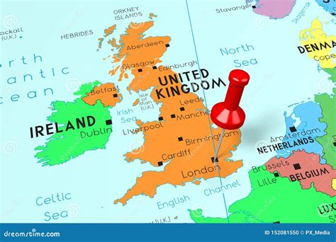 Reino Unido Londres Capital Fijado En Mapa Político Stock de