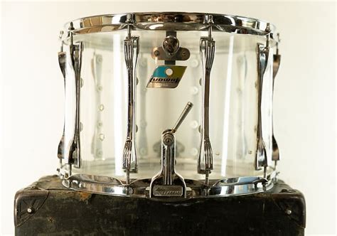 1970s Ludwig Vistalite 10x14 High Tension Snare Drum Reverb