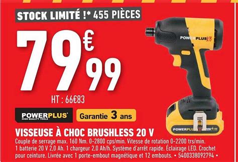 Offre Visseuse Choc Brushless V Powerplus Chez Brico Cash