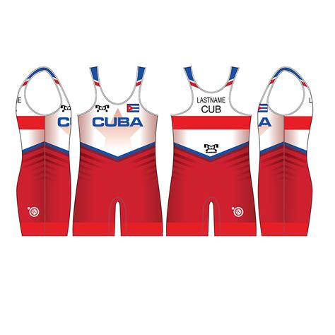 Cuba Uww 2024 Red Freestyle Singlet Myhouse Sports Gear