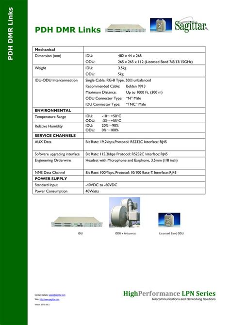 Sagittar PDH Digital Microwave Radios LPN Series Digital Microwave