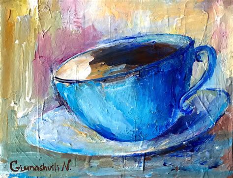 Coffee Cup Acrylic Painting