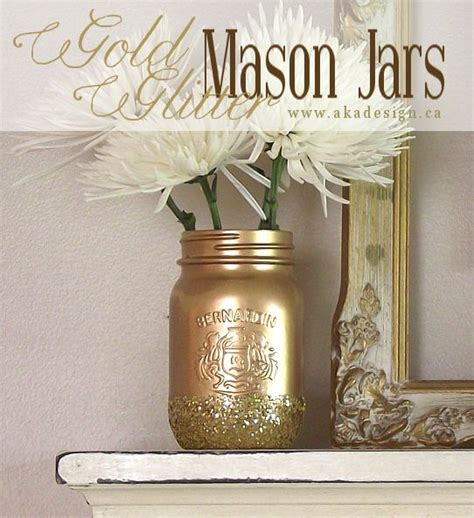 Painted Mason Jars How To Paint And Distress Mason Jars Gold Glitter