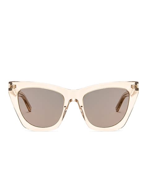 Saint Laurent Cat Eye Sunglasses In Transparent Nude FWRD