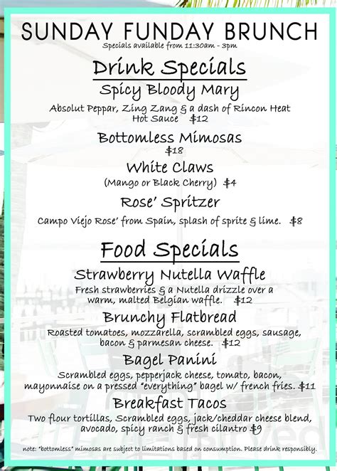 TideHouse Waterfront Restaurant menu in Stuart, Florida, USA