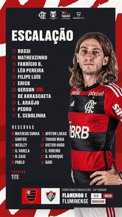 Flamengo também está escalado para enfrentar o Fluminense no Maracanã