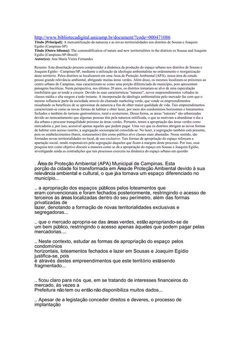 10d a mercantilização da natureza e as novas territorialidades nos