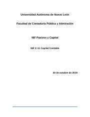 Nif C Capital Contable Docx Universidad Aut Noma De Nuevo Le N