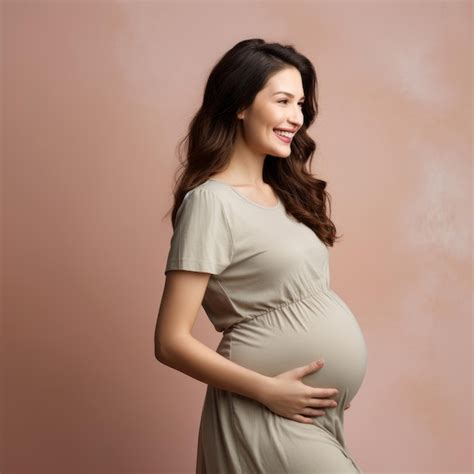 Premium Photo Happy Pregnant Woman Touching Her Belly