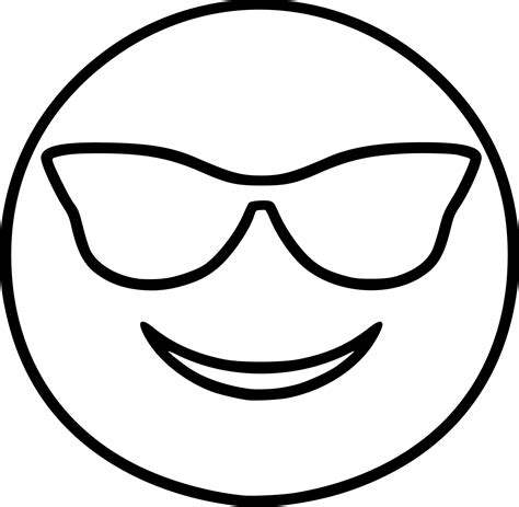 Coloriage Emoji cool à imprimer