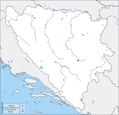 Bosnia and Herzegovina free map, free blank map, free outline map, free ...