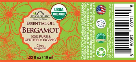 Us Organic Bergamot Essential Oil 100 Pure Certified Usda Organic