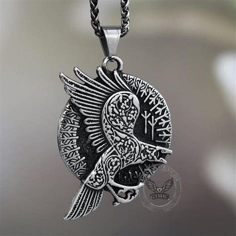 Nordic Raven Stainless Steel Viking Pendant – GTHIC