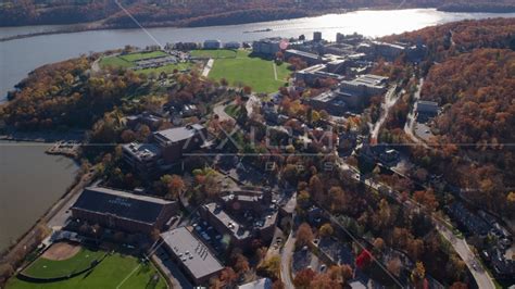 The West Point Military Academy By The Hudson River In Autumn West