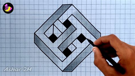 Easy 3d Drawing Tutorial How To Draw 3d Youtube