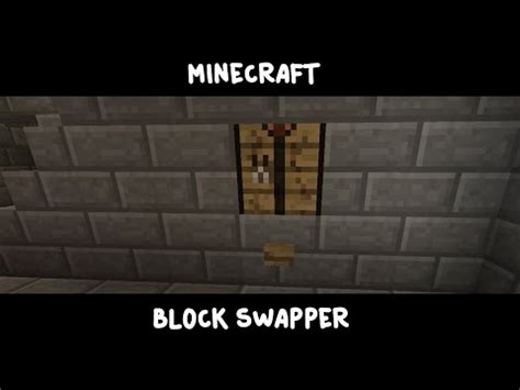 MINECRAFT TUTORIAL Simple Block Swapper YouTube