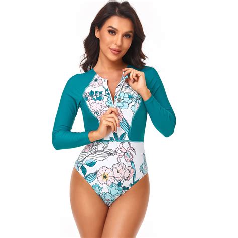 New Design Eco Friendly Rash Guard One Piece Floral Print Custom Luxury