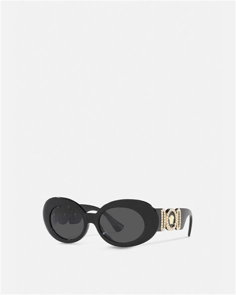 Medusa Biggie Oval Sunglasses Black Versace Uk