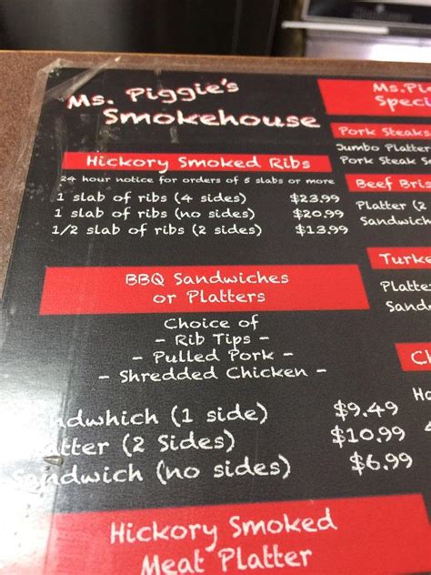 Menu At Ms Piggies Smokehouse Bbq Overland