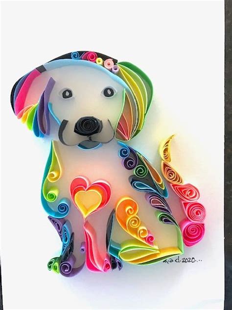 Paper Quilled Dog In 2021 Quilling Designs Quilling Dog Quilling