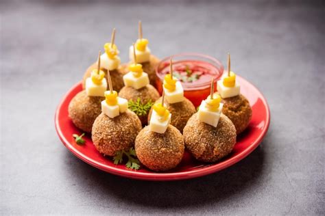 Premium Photo Corn Cheese Balls With Dip Popular Party Snack From India