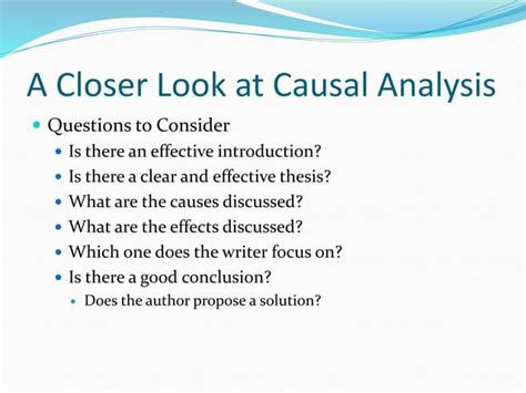 Causal Analysis Ppt