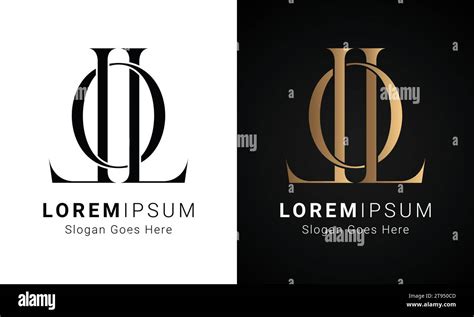 Luxury Initial Lo Or Ol Monogram Text Letter Logo Design Stock Vector