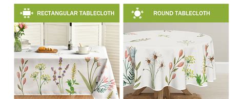 Horaldaily Spring Summer Tablecloth 70x70 Inch Round Easter Watercolor Wild Flowers