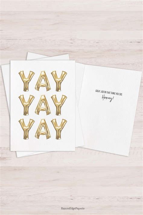 Printable Congratulations Card Instant Download Yay Hooray Etsy