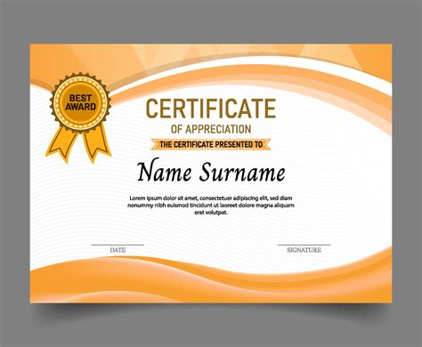 Template Certificates General Vector Art Graphics Freevector