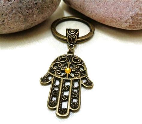 Bronze Hamsa Hand Keyring Evil Eye Charm Bronze Keyring Etsy Australia Evil Eye Charm Hamsa