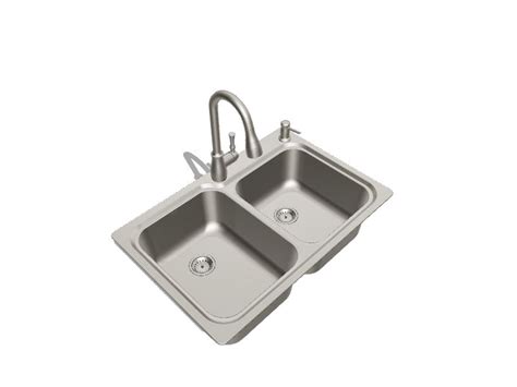 Moen Lainie Dual Mount 33 In X 22 In Stainless Steel Double Offset Bowl 2 Hole Kitchen Sink All