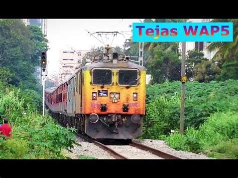 TEJAS Livery GZB WAP5 Locomotive With Lucknow Yesvantpur Express YouTube