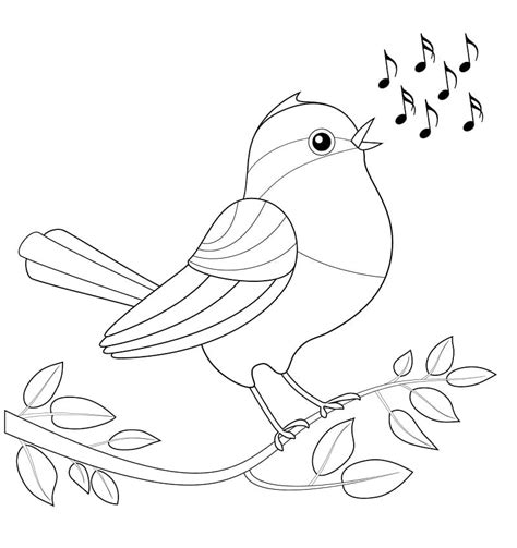 Coloriage Oiseau Sur Un Arbre T L Charger Et Imprimer Gratuit Sur