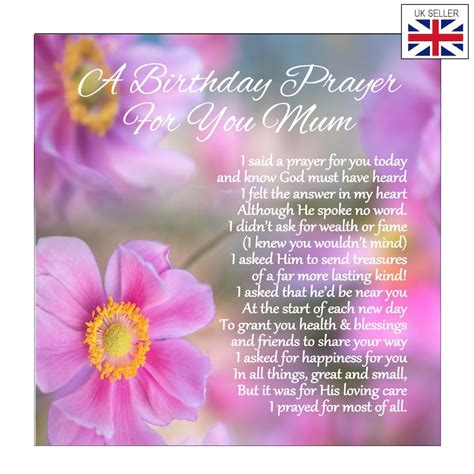 Personalised Christian Birthday Card Birthday Prayer Christian Birthday