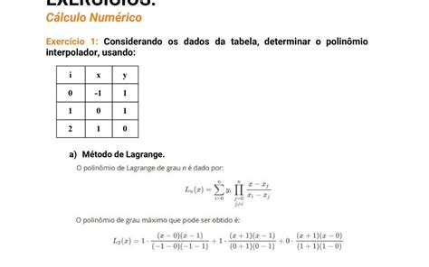 Exerc Cio Resolvido De C Lculo Num Rico E Ai Amigo