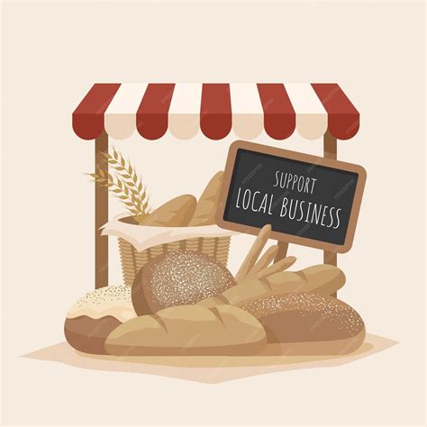 Apoye el concepto de negocio local | Vector Premium 