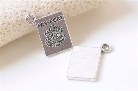 10 Pcs Antique Silver Passport Connector Charms 11x15mm A633 Verycharms