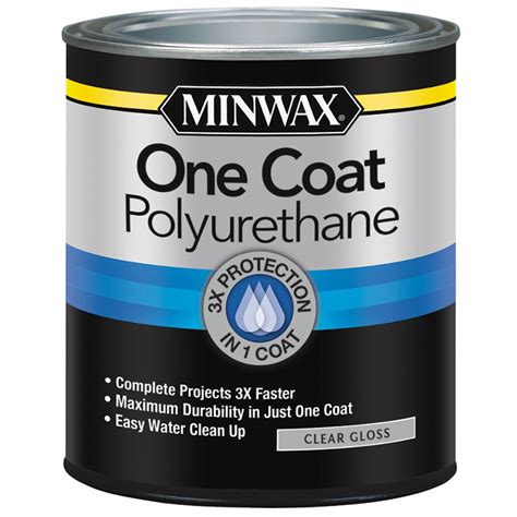 Minwax One Coat Polyurethane Gloss Water-Based Polyurethane (Actual Net Contents: 32-fl oz) at ...