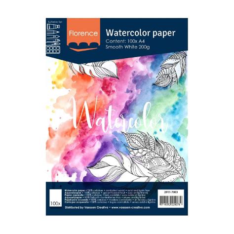 Bloc De Papier Aquarelle Florence White Lisse A Gr De Vaessen