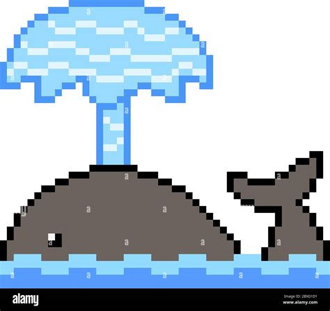 Vector Pixel Art Whale Isolated Stock Vector Image Art Alamy