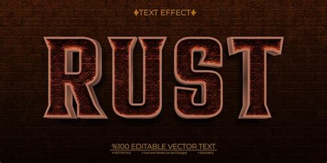 Premium Vector Dirty Metal Rust Editable Vector Text Effect