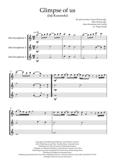 Glimpse Of Us Arr Thiago Joseph By Joji Sheet Music For Woodwind