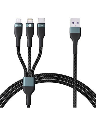 سعر 3 In 1 Multi Charging Cable Rapid Nylon Braided Cord Usb Charging