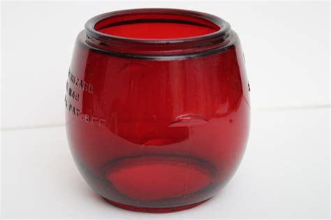 Dietz Little Wizard Loc Nob Red Glass Lantern Globe New Old Stock Replacement Shade