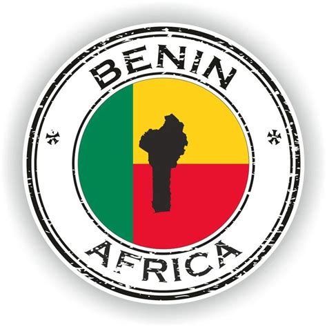 Benin Seal Sticker Round Flag For Laptop Book Fridge Guitar Motorcycle