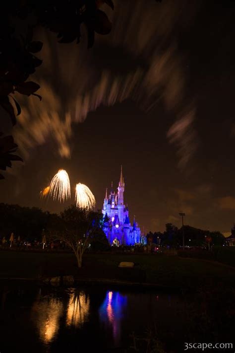 Disney Castle Fireworks and Light Show Photograph by Adam Romanowicz