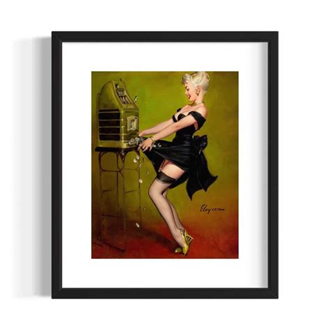 Vintage Beautiful Blonde Haired Women Pin Ups Pinups Artworks Gil Elvgren Print Jackpot