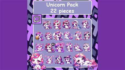 Unicorn Twitch Emotes Discord Emotes Cute Emotes Unicorn Emotes