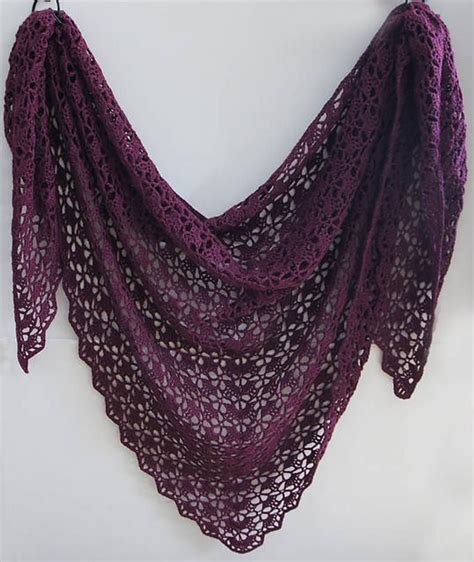 Purple Triangle Scarf Shawl Mohair And Acrylic Unique Etsy Simple Scarf Crochet Pattern